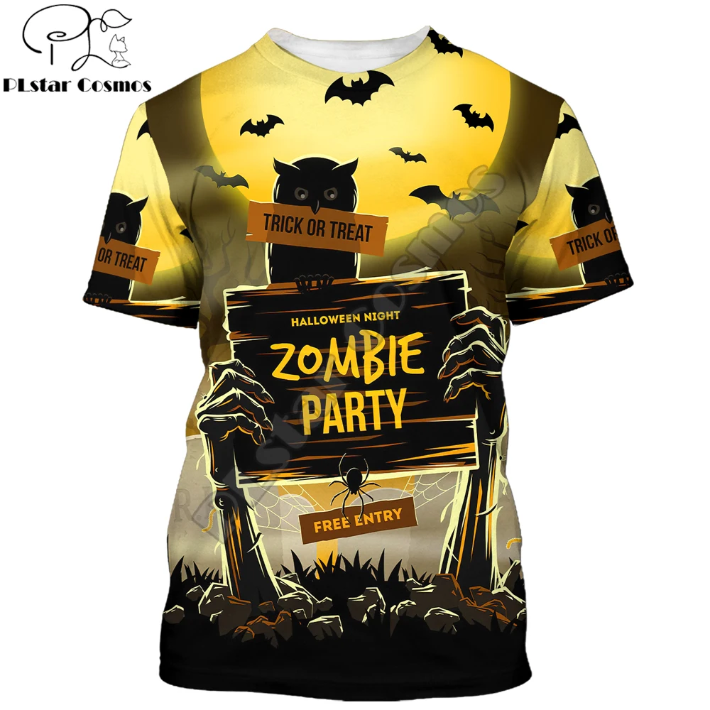 

PLstar Cosmos Owl Zombie Party Halloween 3D All Over Printed Men t shirt Summer style Street T-shirts Unisex Casual tops DDR20