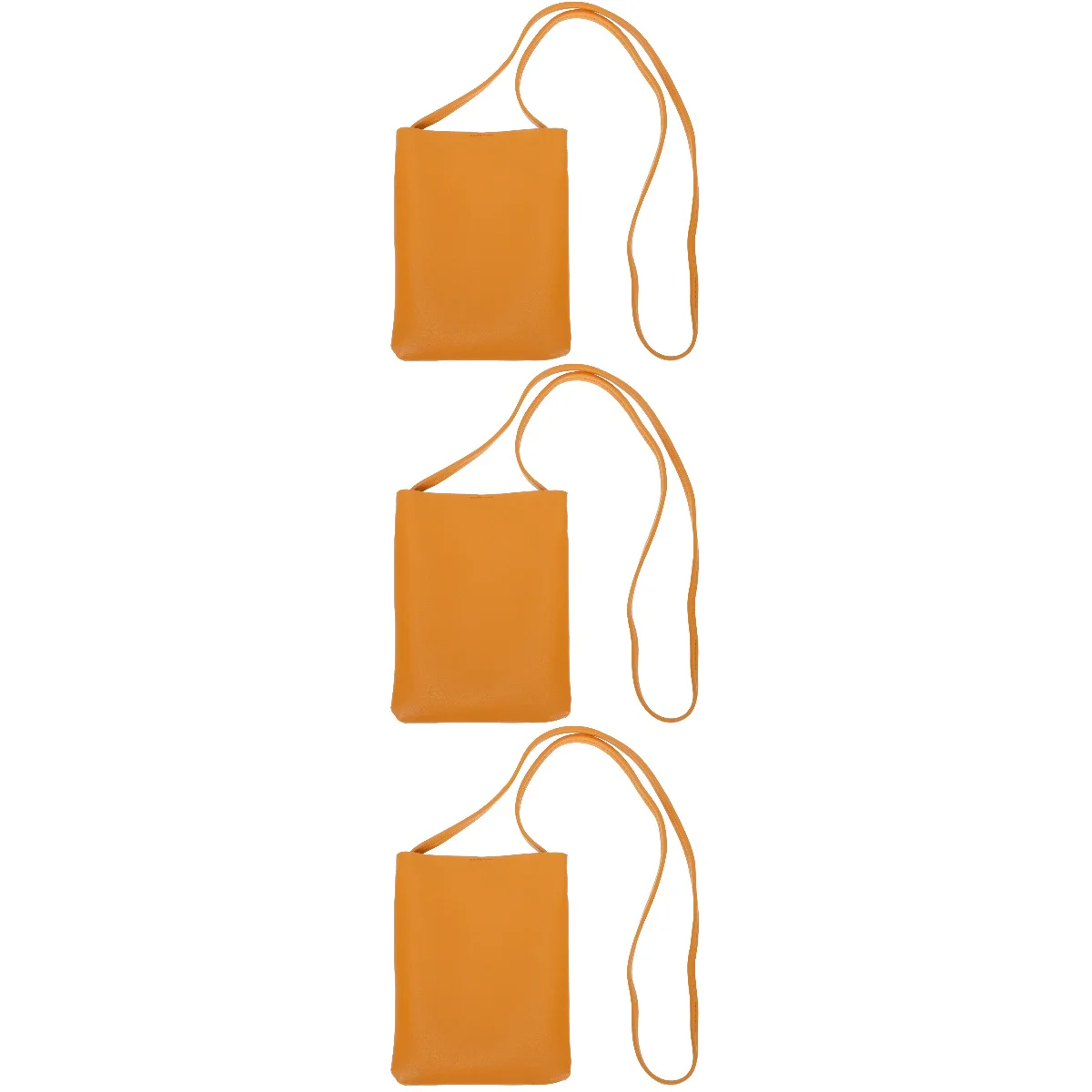 

3 pcs Vertical Design Phone Bag Fashionable Pocket Mini Purse Simple Pouch (Yellow)