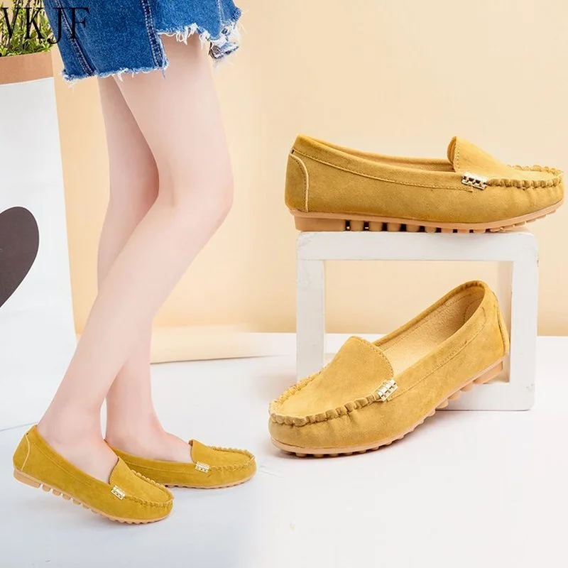 

Women Casual Flat Shoes Spring Autumn Flat Loafer Women Shoes Slips Soft Round Toe Denim Flats Jeans Shoes Plus Size 35-44