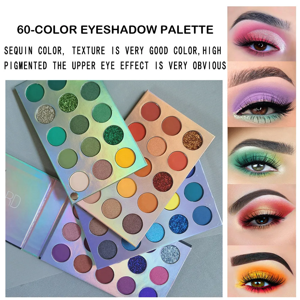 

Палетка теней Beauty Glazed для макияжа глаз, тени для век (60 цветов), палитра хайлайтеров для макияжа глаз