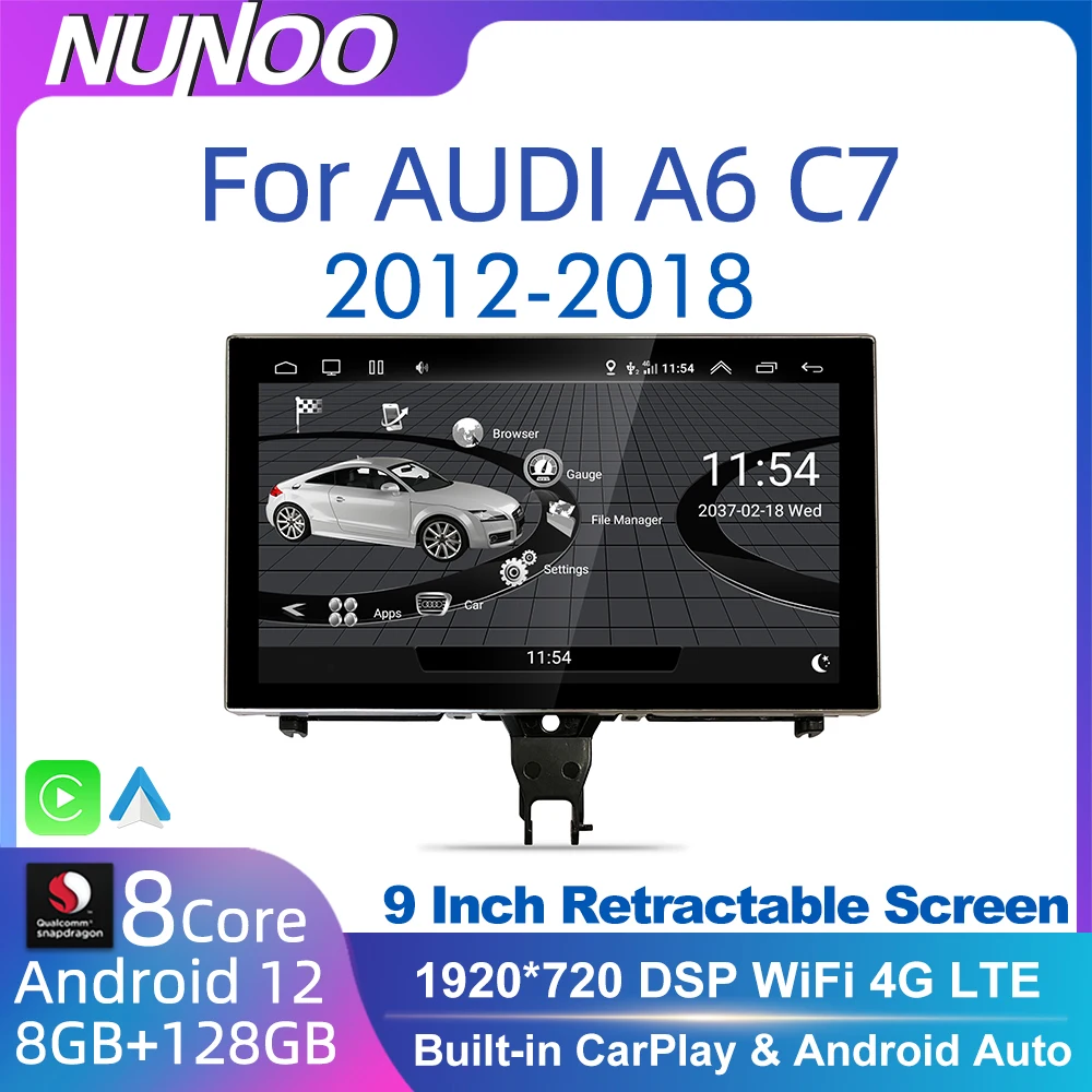

Android 12 8+128GB CarPlay For Audi A6 C7 A7 2012~2018 MMI 3G RMC GPS Car Multimedia Player Navigation Auto Radio Stereo DSP