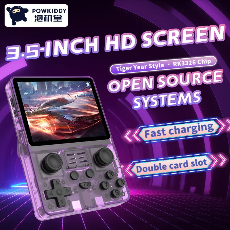 Портативная Игровая Консоль Powkiddy RGB20S Прозрачный 3 5-дюймовый IPS-экран Разрешение