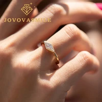 jovovasmile moissanite 18k pure gold wedding rings 0 62carat rhombus original design luxury charm lady band wedding jewelry