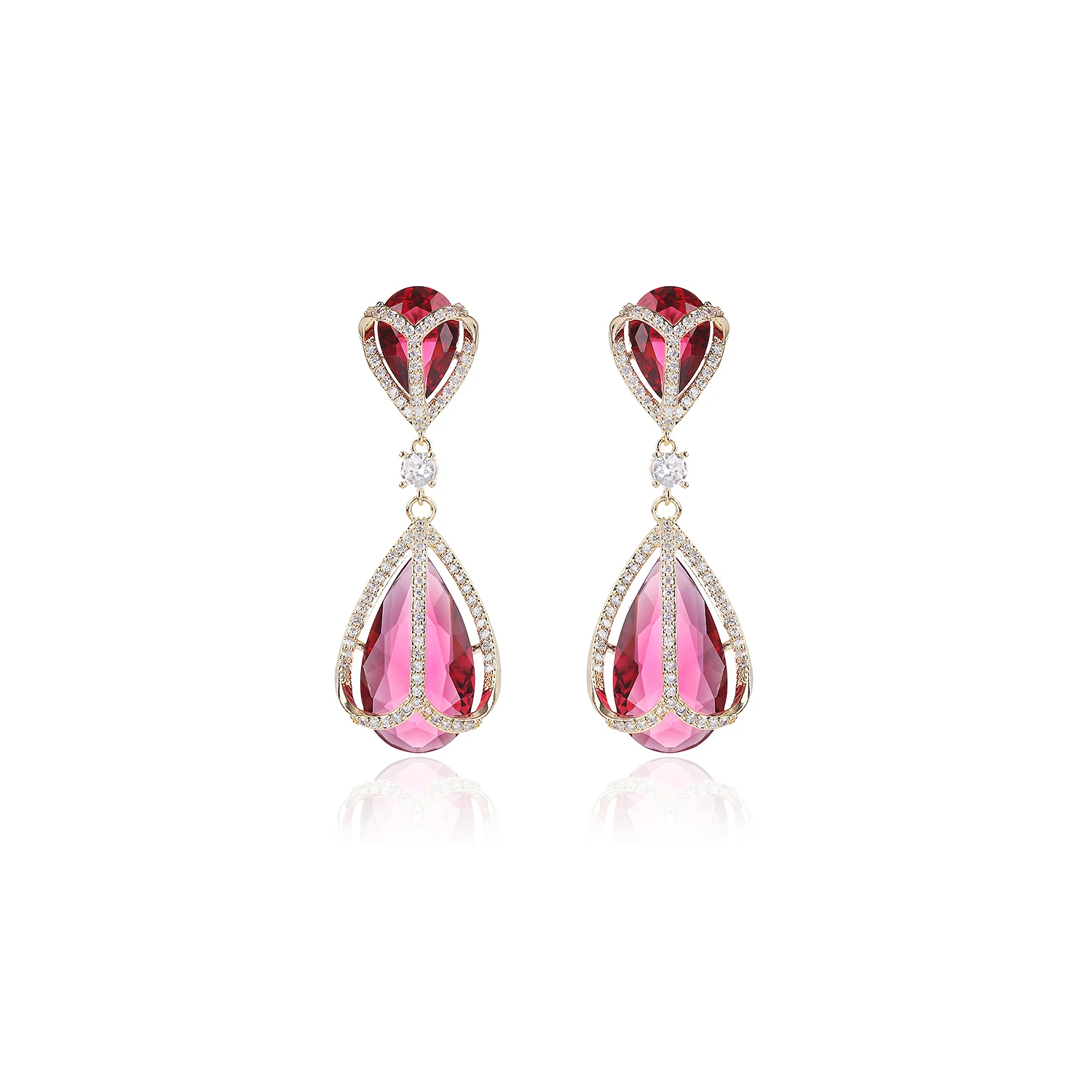 

New Cubic Zircon Water Drop Dangle Earrings for Wedding, Women's Earring Girl Gatherings Jewelry Accessories CE11848