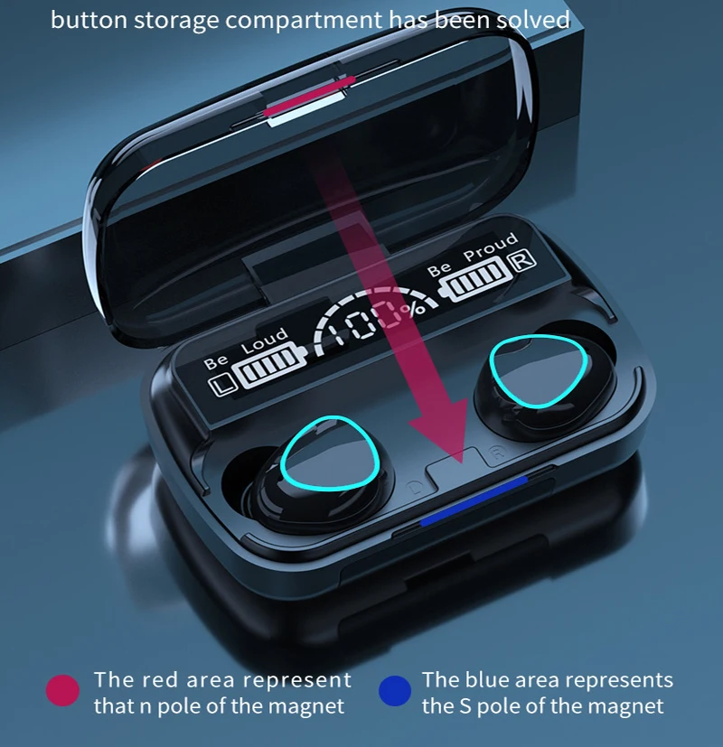 

Наушники Xiaomi M10 с поддержкой Bluetooth, беспроводные наушники-вкладыши, стерео наушники с басами и зарядным боксом, светодиодные сенсорные спорт...