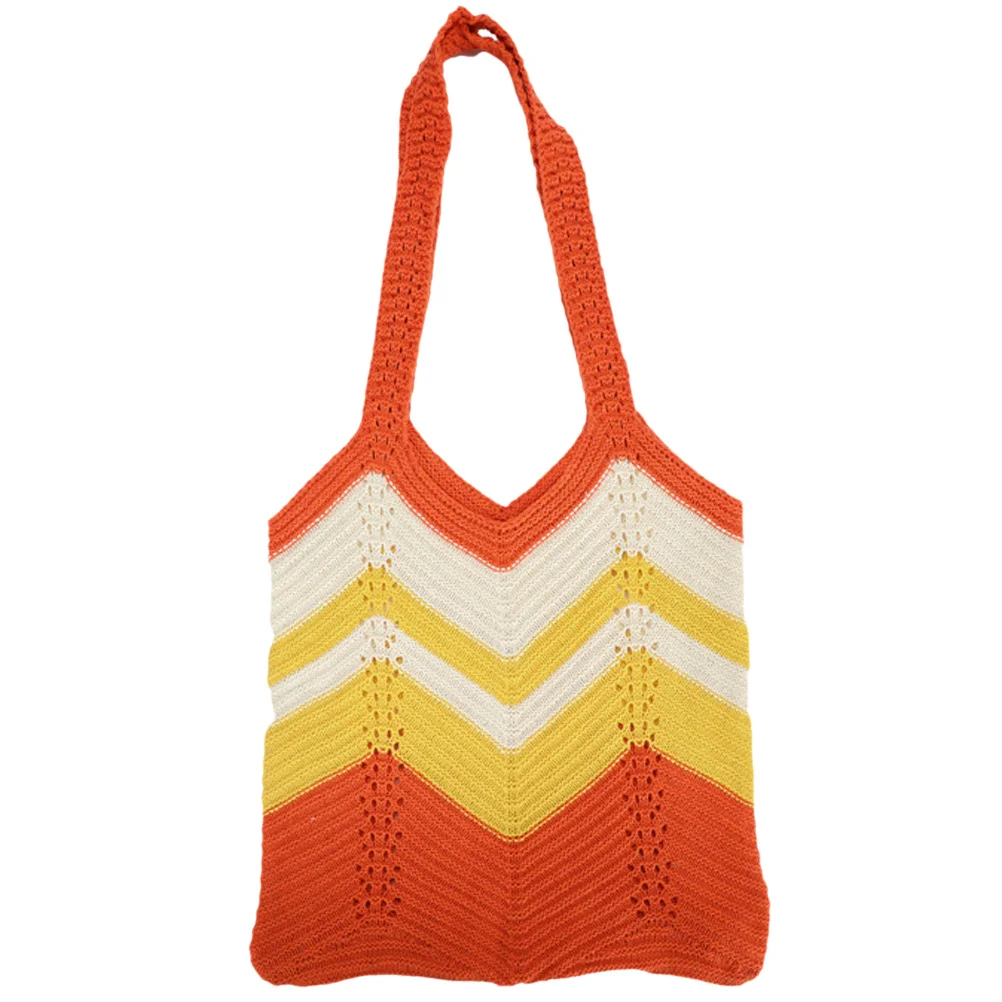 

Beach Tote Tote Bags Woven Tote Woolen Knitted Braid Handbag Woven Handbag Crochet Tote