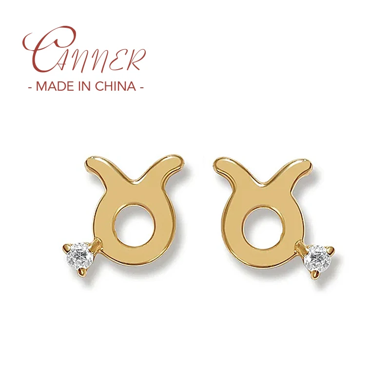 

CANNER 12 созвездий изысканные сверкающие циркониевые серьги 925 пробы серебряные серьги-гвоздики для подруг корейские повседневные ювелирные ...