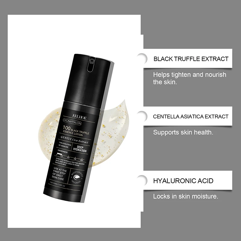 Фото Эссенция-лосьон PDRN с черным трюфелем и CICA: подтягивает и укрепляет кожу лица, улучшает эластичность, нежное восстановление, корейская косметика №4
