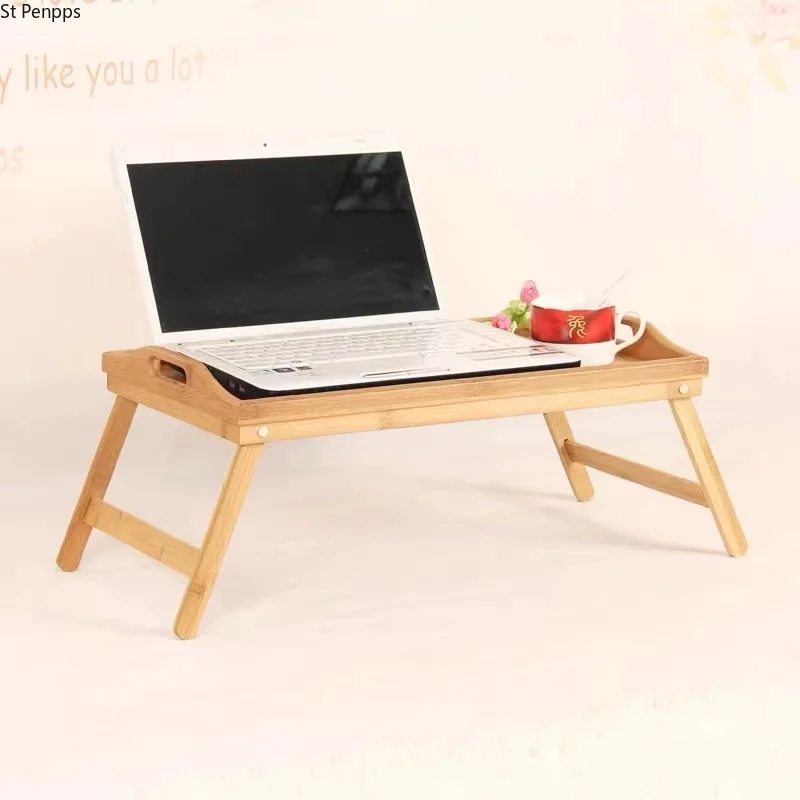 Breakfast Table Lunch Laptop Stand Bamboo Folding Picnic Computer Desk |