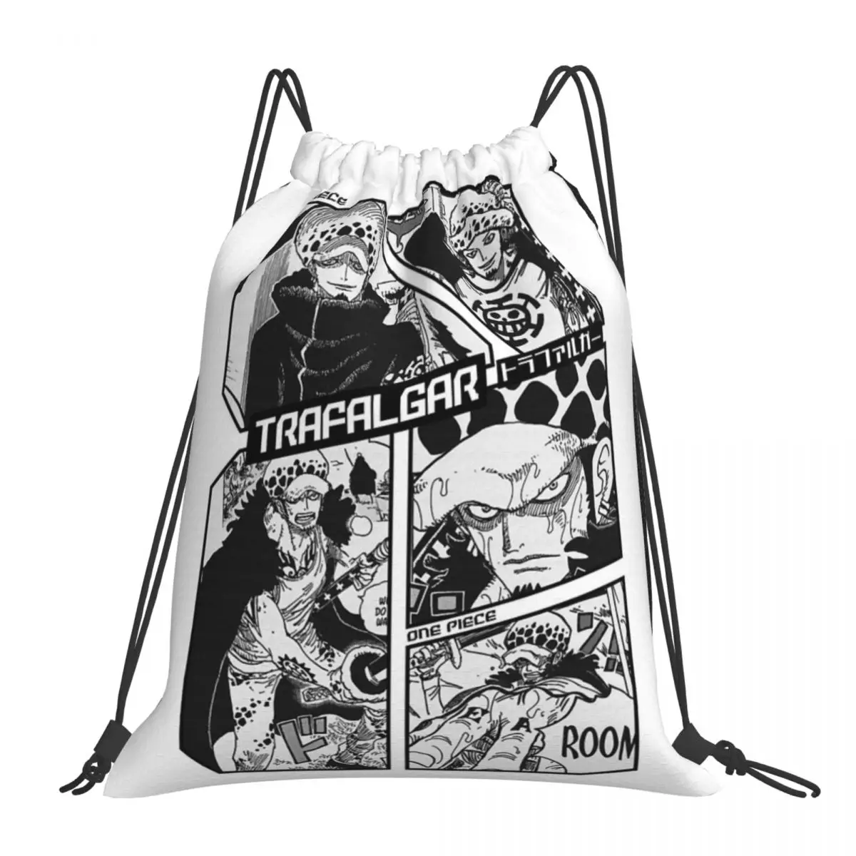 

Черная рамка для манги Trafalgar Law - One Piece, рюкзак, портативные сумки на шнурке, спортивная сумка, сумка для книг для путешествий, студентов