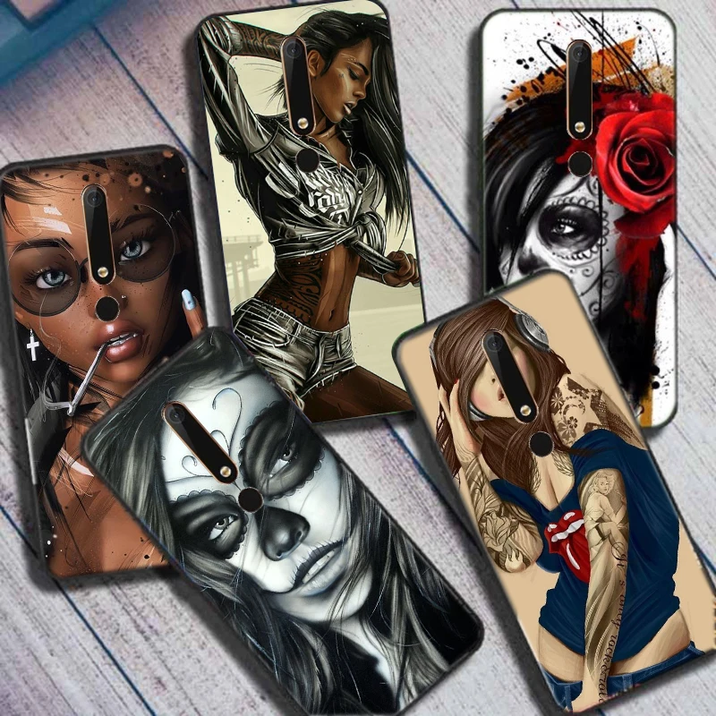 Чехол для телефона Nokia 6 1 с сексуальным рукавом и татуировкой девушек Nokia6.1 Plus