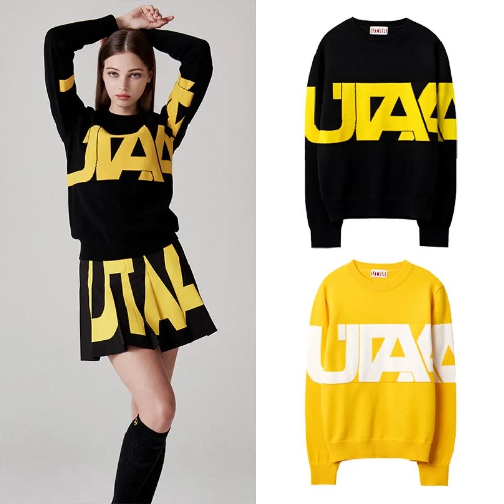 

"Unique Outfit, Different From Others! Women's Innovative Design Knitted Sweater, Trendy and Versatile, Golf Warm Top!"