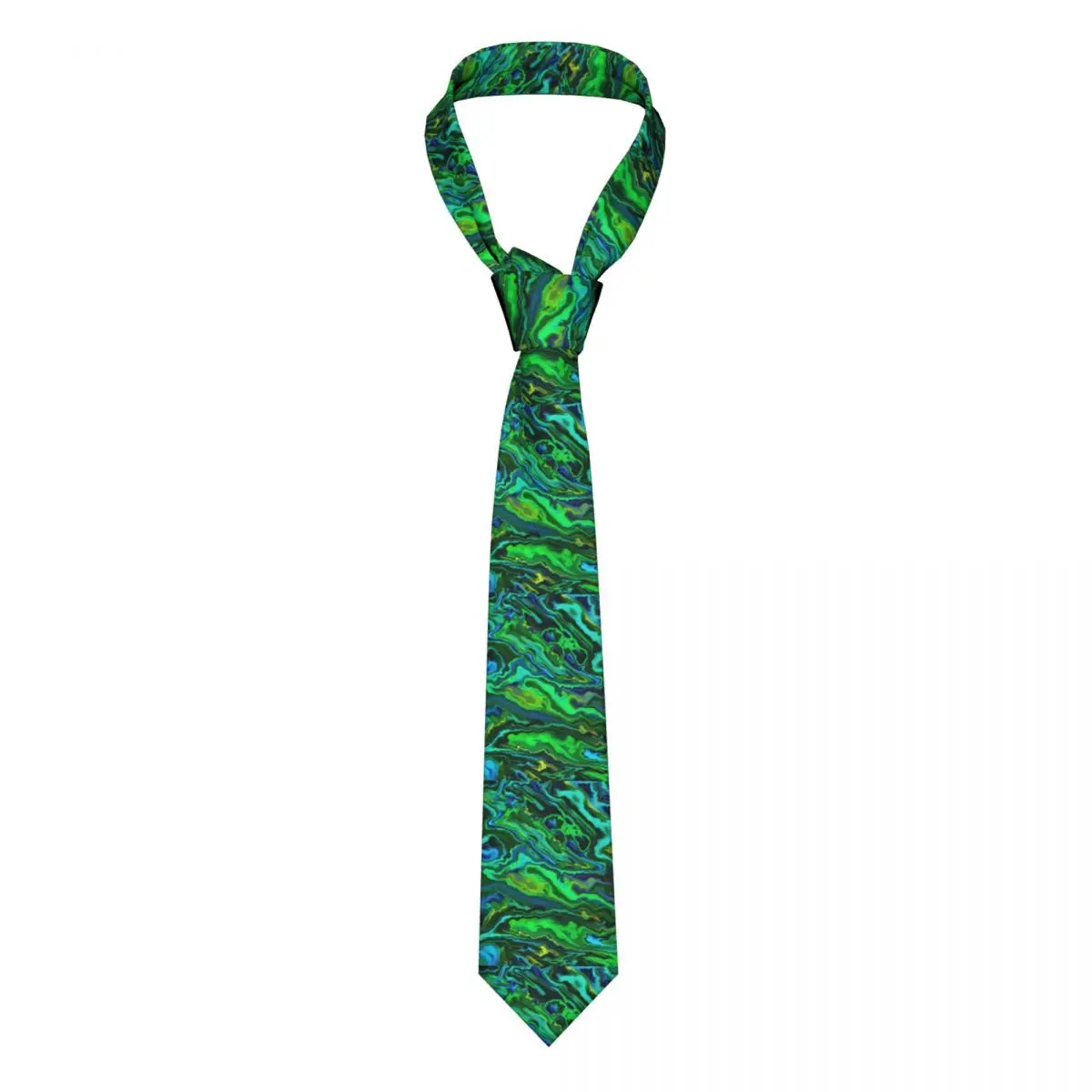 

Green Liquid Tie Abstract Print Formal 8CM Neck Ties For Man Accessories Shirt Printed Cravat