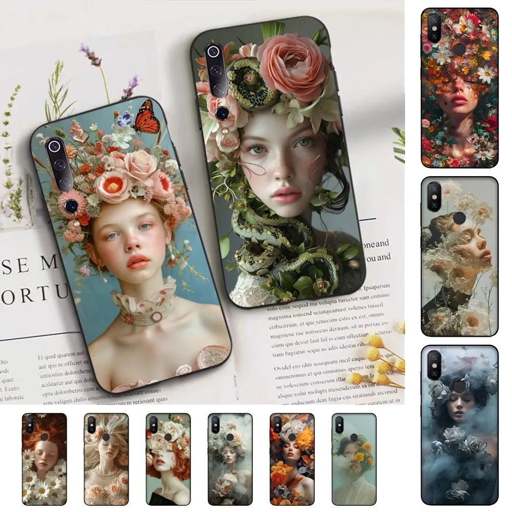 Чехол для телефона с красивыми цветами девочек Xiaomi Mi 5X 8 9 10 11 12 lite pro 10T PocoX3pro PocoM3 Note