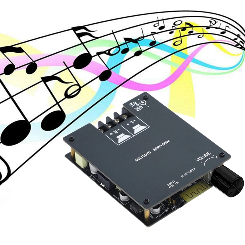 Плата цифрового усилителя мощности Bluetooth MA12070P 2X80 Вт Высокая мощность BT5.0 Стерео