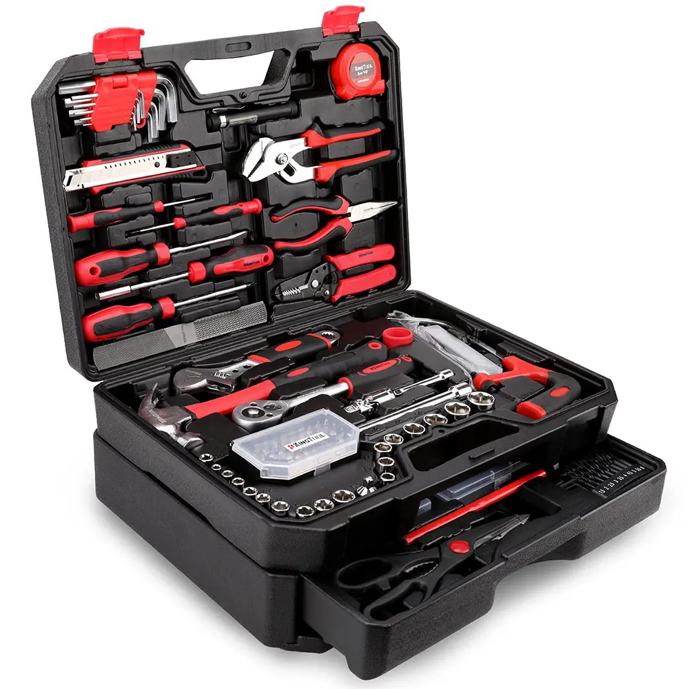 

New 325 Piece Home Repair Tool Kit General Home/Auto Repair Tool Set Toolbox Storage Case with Drawer Metal Wall Plate