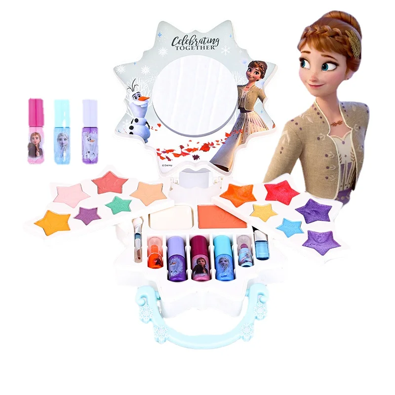Disney Frozen Elsa Anna Cosmetics Make Up Set Polish Princess Beauty Makeup Box with Original Box Kids Christmas Girls Present
