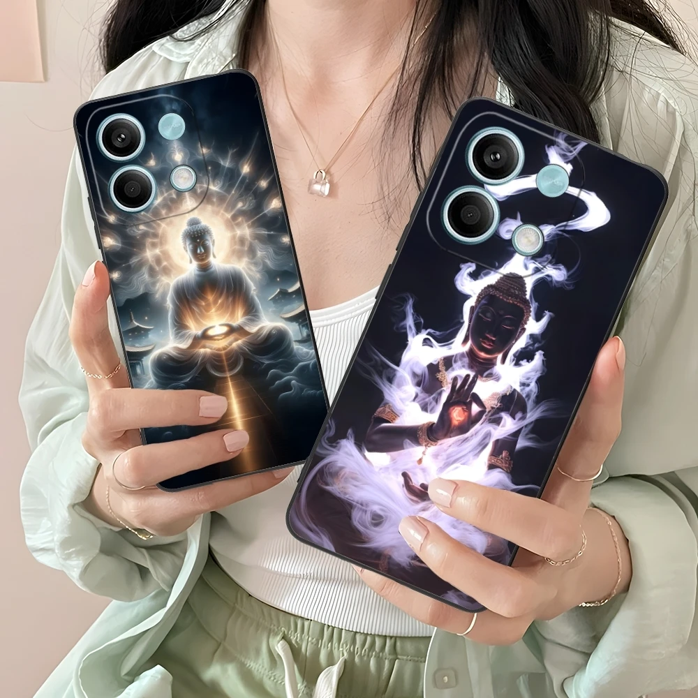 Чехол для мобильного смартфона Buddyism Xiaomi Redmi 14 13 13C 12 12C 10 10C A1 A2 A3 Plus 5G черный мягкий