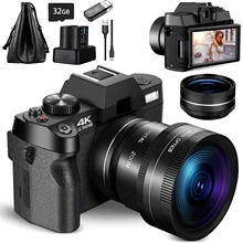 G-Anica-컴팩트 디지털 사진 카메라, 4K 와이파이 웹 캠 빈티지 블로그 비디오 레코더, 유튜브 48MP 캠코더 3 인치 플립 스크린