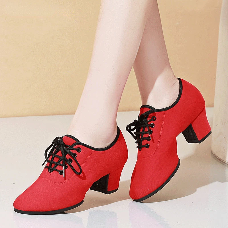 

Women Ballroom Shoes Oxford Fabric Breathable Comfortable Women Latin Dance Shoes Jazz Shoes Tango Salsa Dancing Shoes