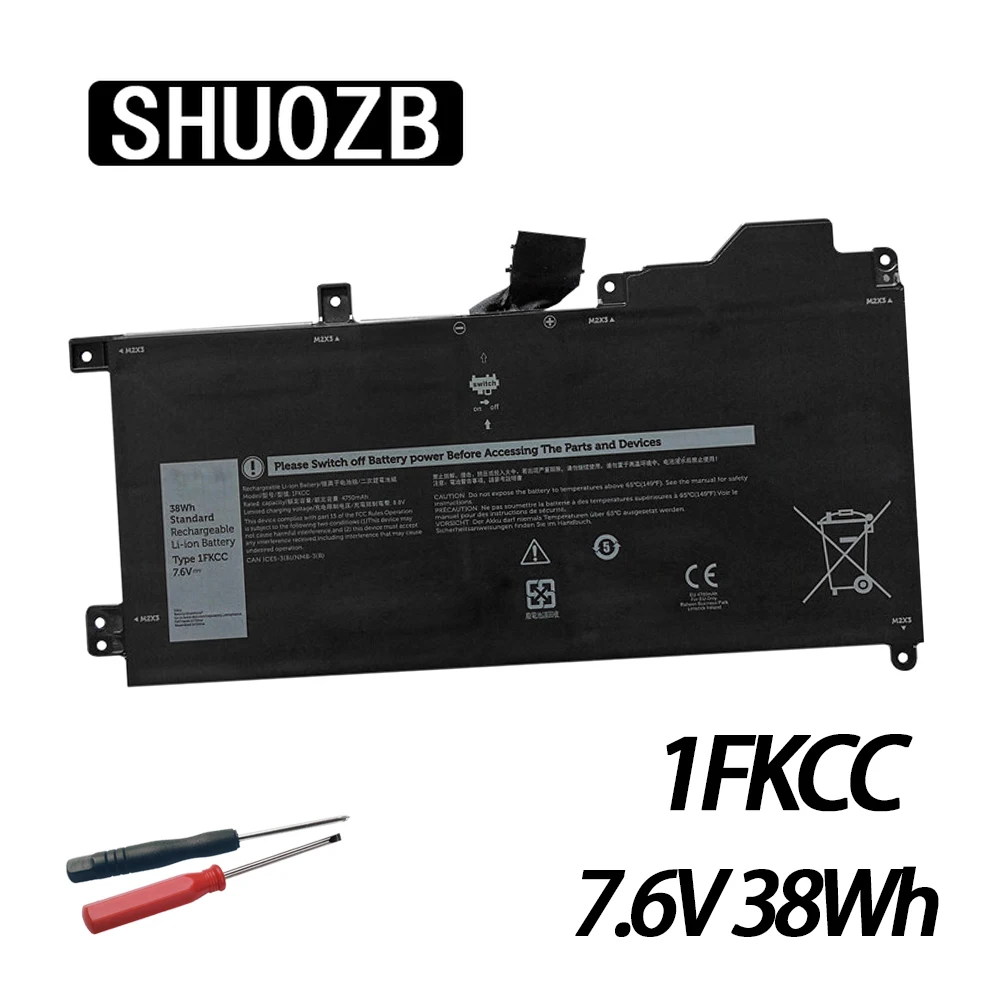 New 1FKCC Laptop Battery For Dell Latitude 7200 7210 2-in-1Series Tablet laptop D9J00 09NTKM KWWW4 9NTKM 7.6V 38Wh