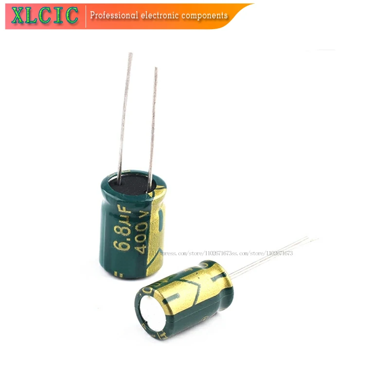 

20PCS 400V6.8UF 6.8UF 400V 8*12MM High Frequency Low ESR Aluminum Electrolytic Capacitor DIP