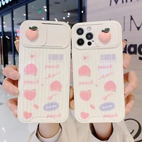 3d fruit peach apple phone case for iphone 13 12 11 pro max x xr xs max 7 8 plus se shockproof soft leather cover