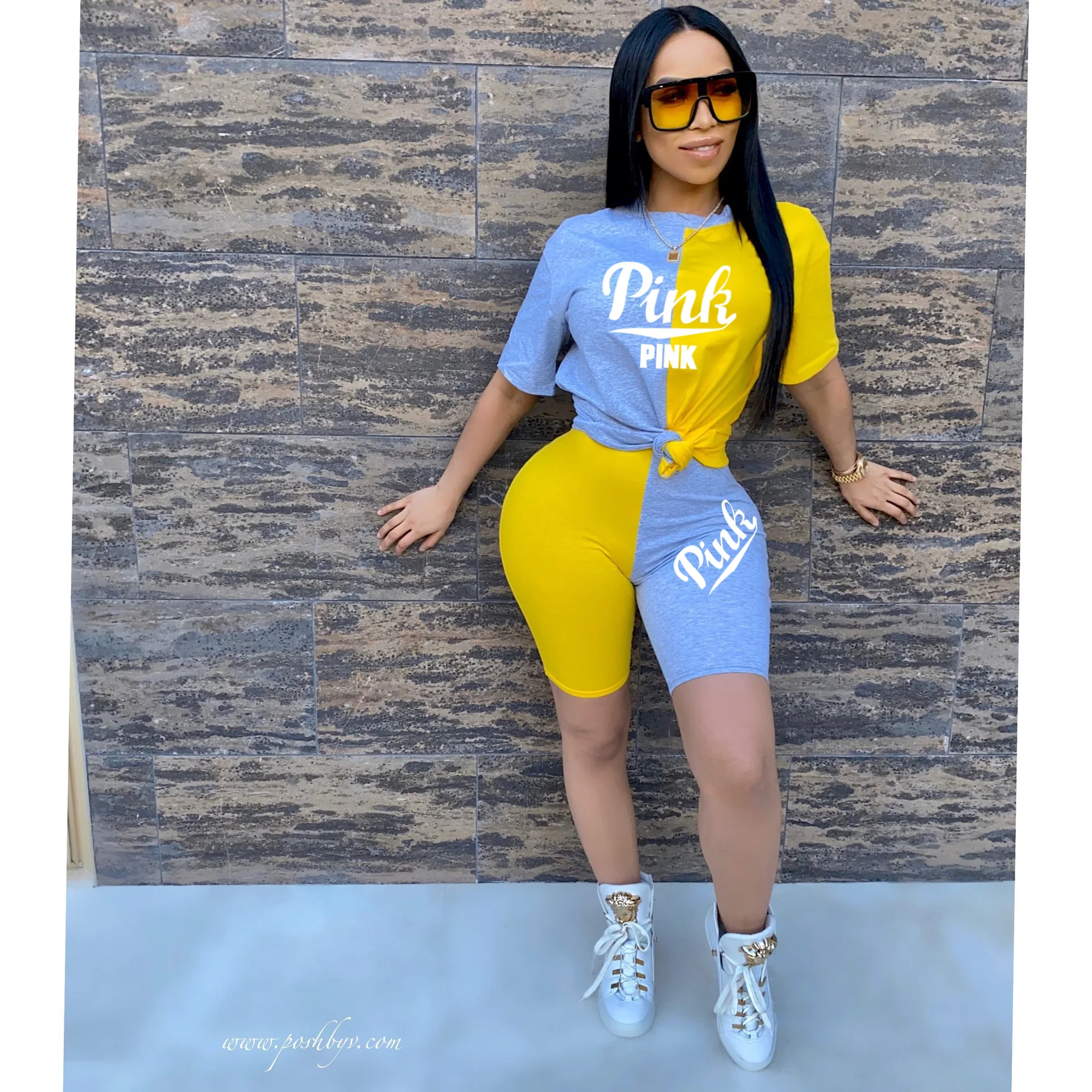 

2022 Women's Letter Embroidered Athleisure Suit Two Piece Set