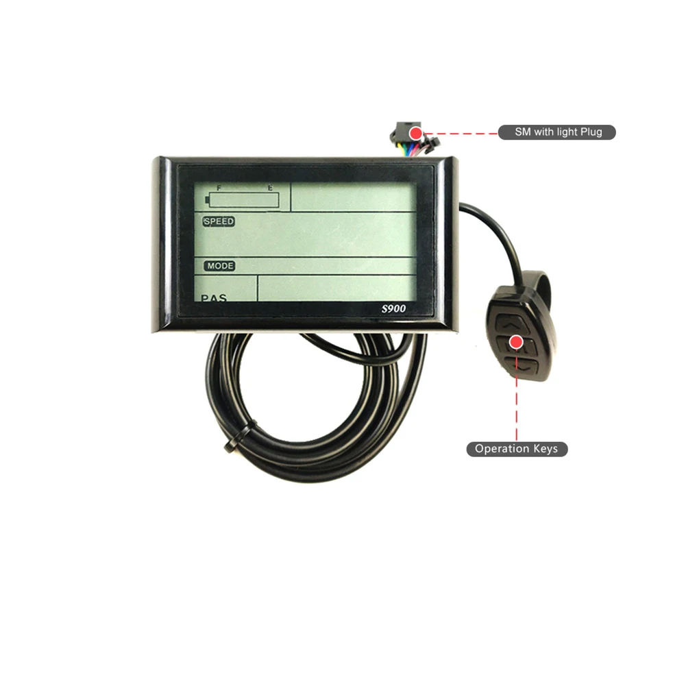 S900 ЖК-панель дисплея ABS 1 шт. 24V36V48V60V72V Длина кабеля 180 см Электрический велосипед
