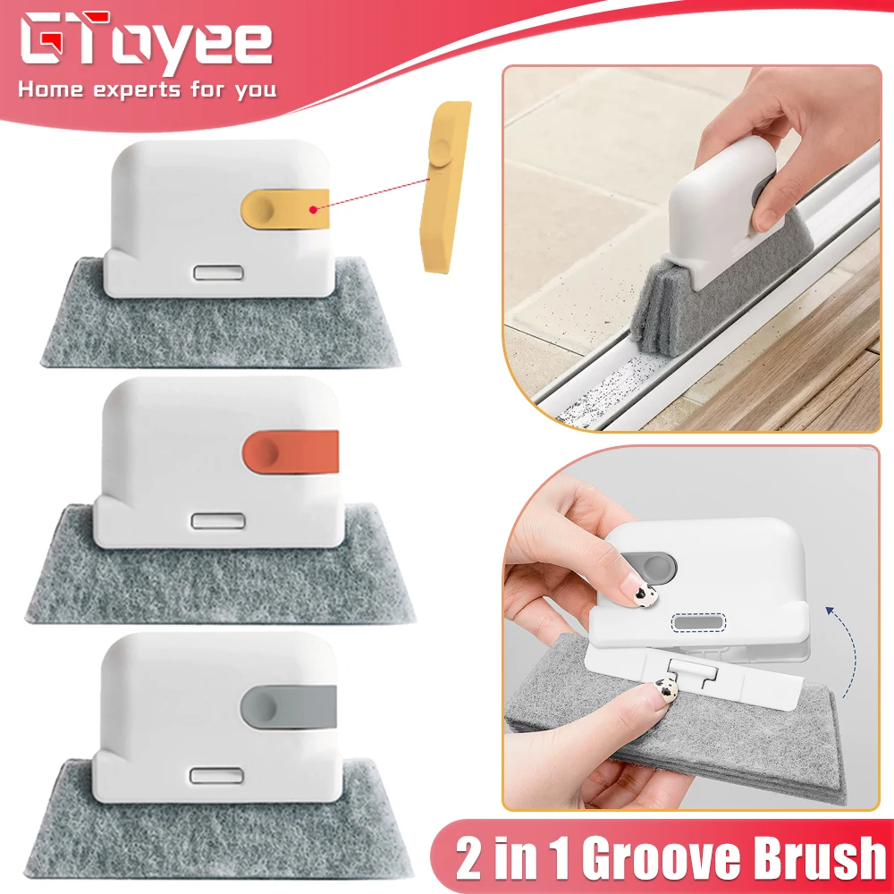 

2 in1 Groove Cleaning Brush Window Kitchen Decontamination Brush Sliding Door Track Slot Cleaner Handheld Crevice Cleaning Tools