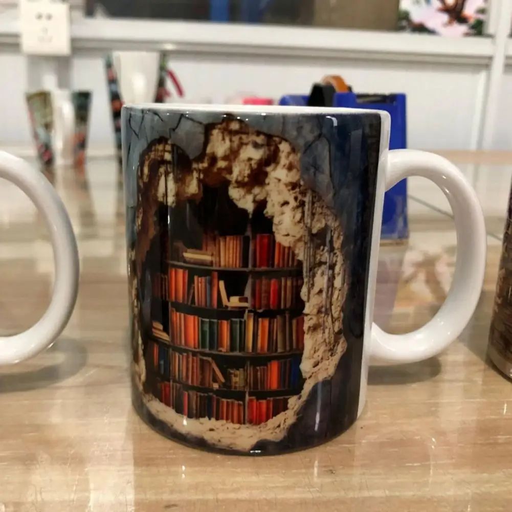 Креативная 3D книжная полка кофейная кружка керамическая чашка для воды с ручкой