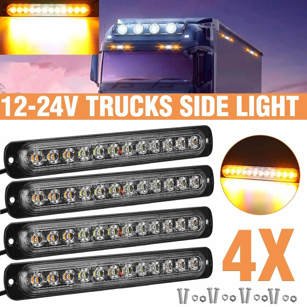 

Стробоскоп автомобильный, 2/4X, 12-24 В, 12 светодиодов, водонепроницаемый
