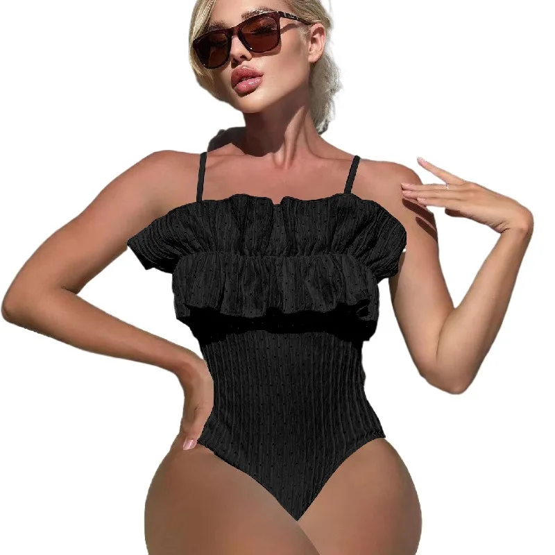 

Kolomeet 2023 Sexy Chest flying edge one piece swimsuit swimsuit bikini Sexy Beach Set Limited Time