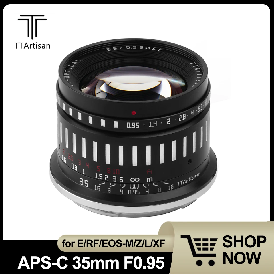 

TTArtisan APS-C 35mm F0.95 Super Large Aperture MF Portrait Lens Compatible with Sony A7 Canon M1 Nikon Z50