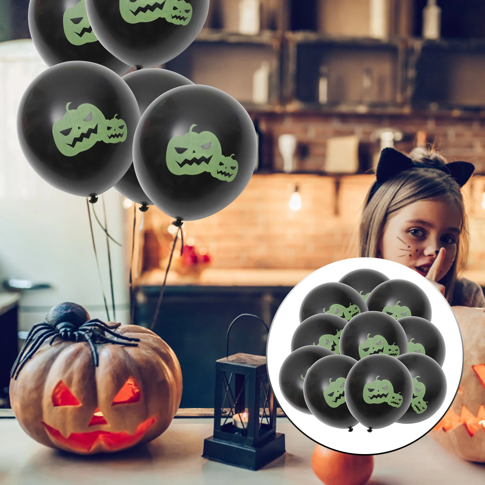 

Party Balloonsballoon Latex Decoration Supplies Black Pumpkin Decorative Glow Kids Favorcarnival Bannerfestival Dark The Neon
