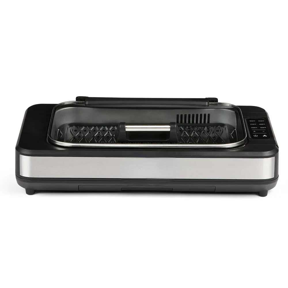 

XL Smokeless Grill Plus Indoor Grill with Tempered Glass Lid, Non-Stick, Black