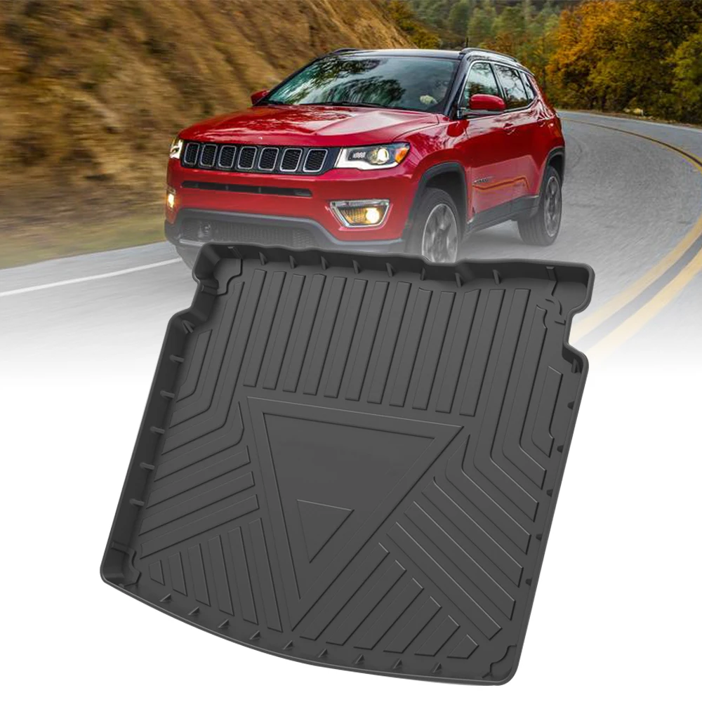 TPE Car Trunk Mat For Jeep Compass 2017-2021 Waterproof Protective Liner Trunk Pad Tray Rubber Mat