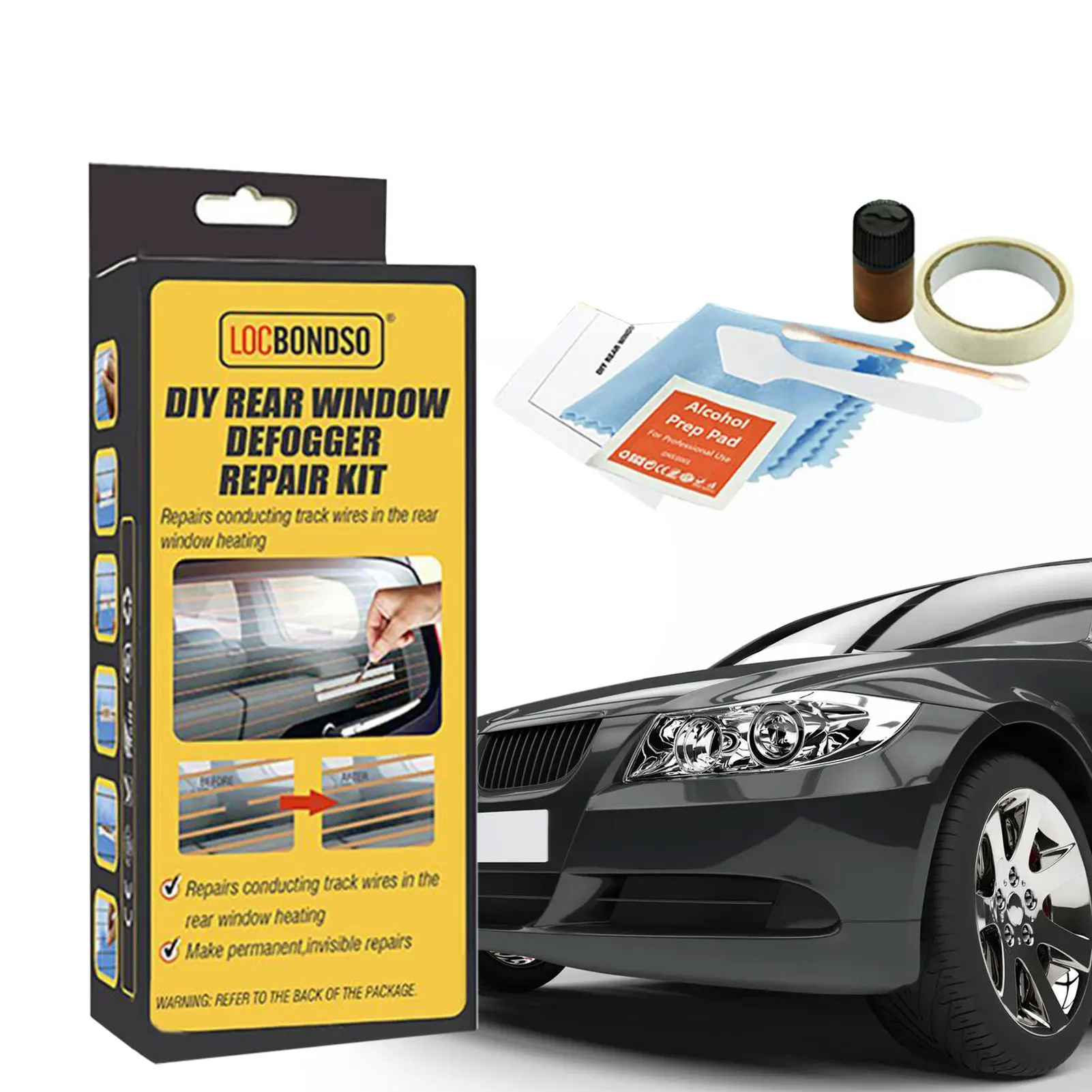 Rear Defroster Repair Kit Conductive Car Rear Window Defogger Repair Kit DIY Quick Repair Fixes Scratched Broken Defroster