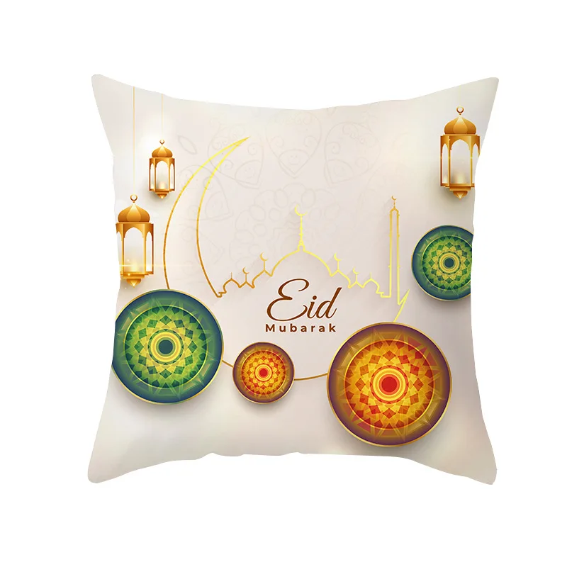 45X45CM Golden Moon Peach Skin Pillowcase Ethnic Style Print Home Living Room Sofa Cushion Decor Pillow Decorative |