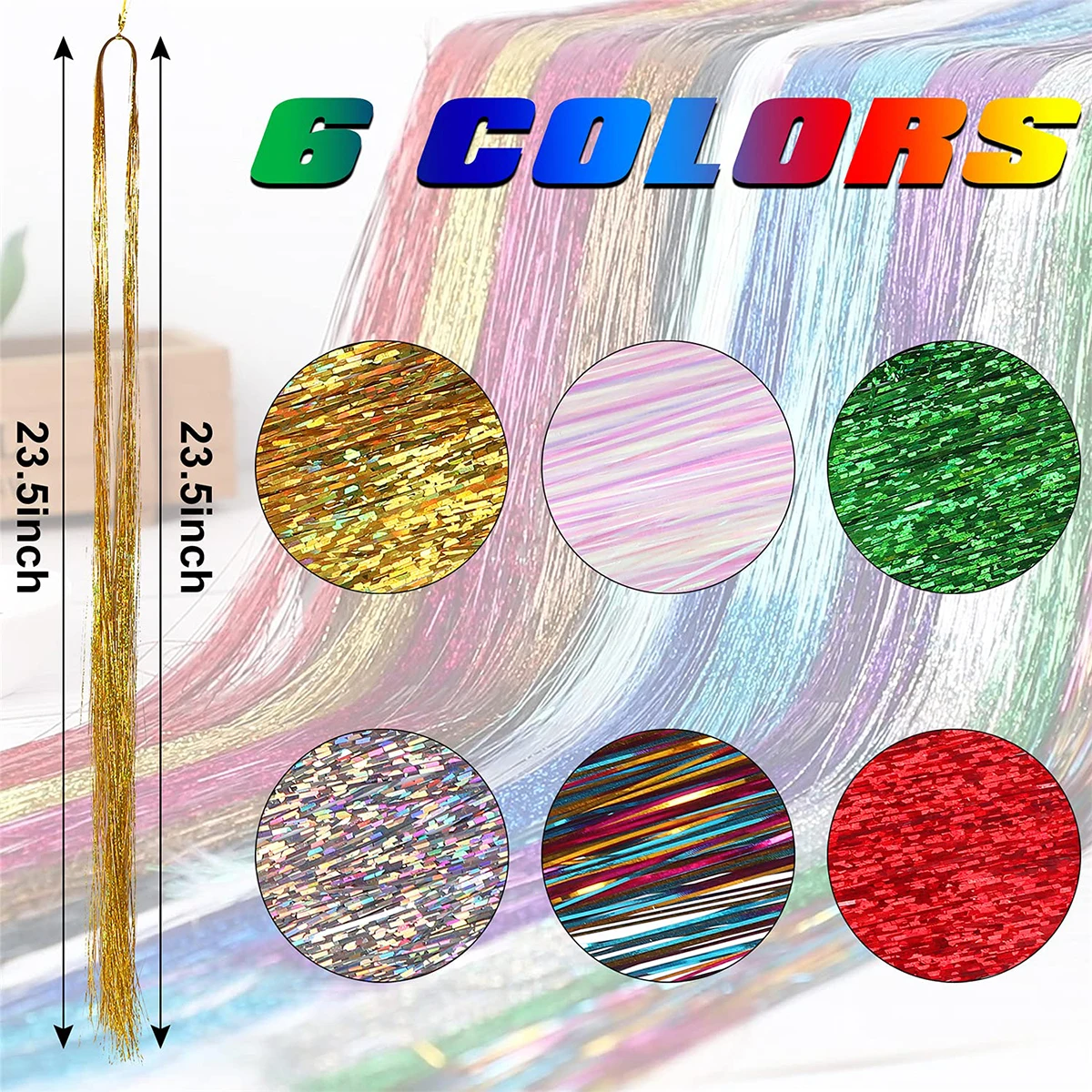 1800 шт. блестящие детские пряди для наращивания волос |