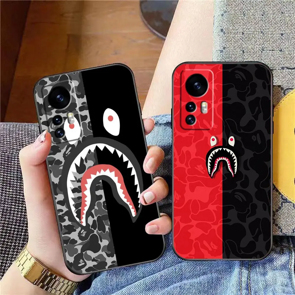 

Phone Funda Cqoue Case For Xiaomi 13 12 12T 11 11T 10 9SE 9 CC9 8SE 8 Pro Lite Plus Case Para Cover Shark Mouth R-Ritch B-Bath