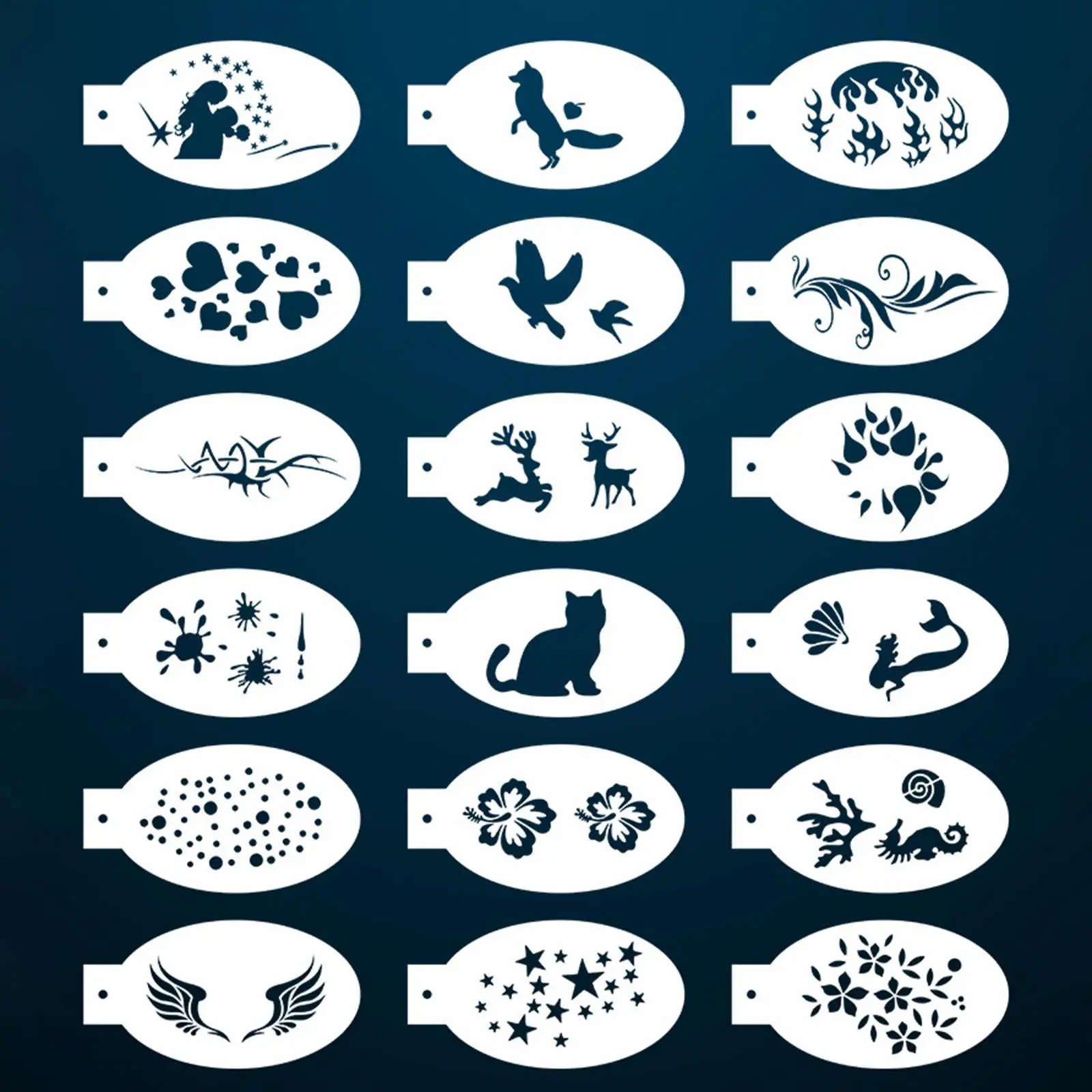 Трафареты для рисования лица моющиеся шаблоны макияжа