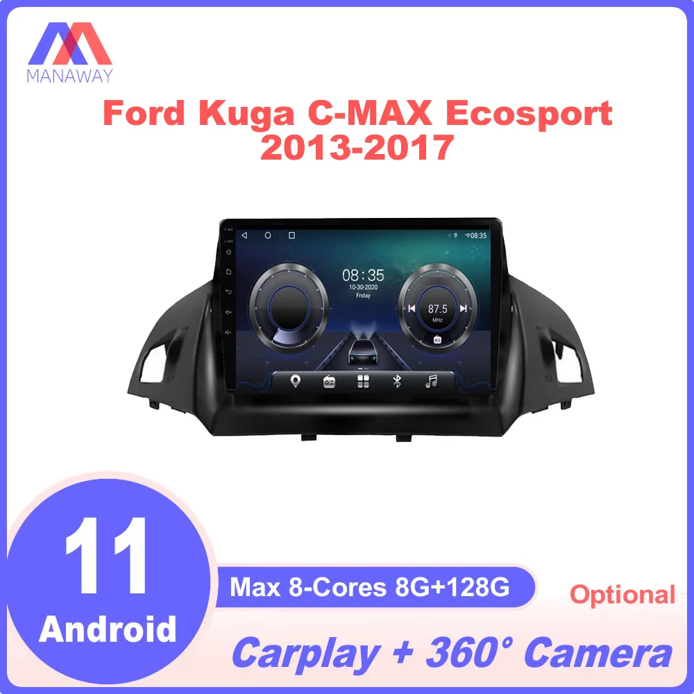 Radio con GPS para coche, reproductor Multimedia con Android, 2Din, vídeo, MP5, estéreo, CarPlay, DSP, para Ford Kuga, C-MAX, Ecosport, 2013-2017