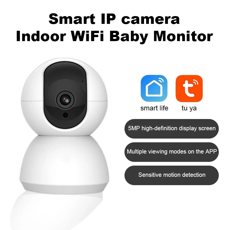 

Tuya app wifi5MP ultra high definition surveillance camera Baby caregiver Indoor security TV surveillance camera automatic track