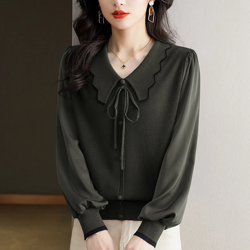 Осенне-зимний вязаный пуловер женский свитер свободный топ с длинными рукавами и