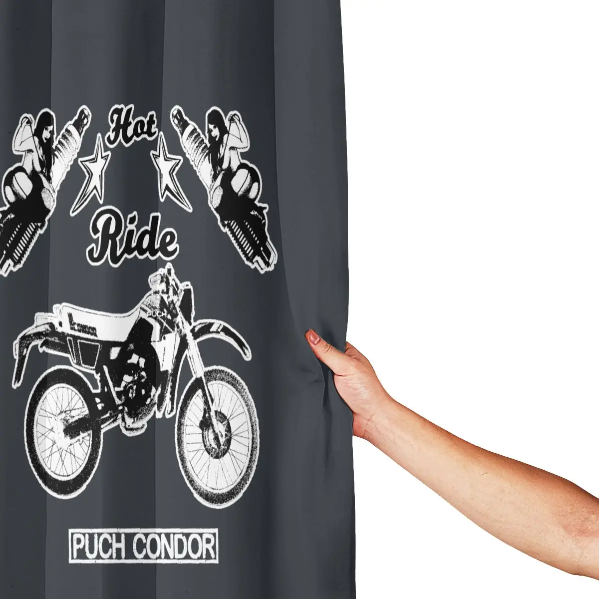 Классическая занавеска для душа Puch Condor Pinup мотоцикла и велосипеда ванной комнаты