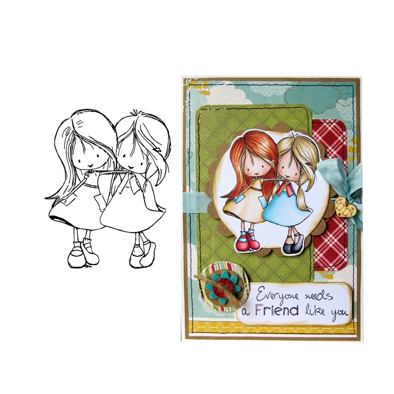 

Clear Stamp for DIY Scrapbooking Card Sisters Girl Transparent Silicone Stamps Making Photo Album Crafts Decoration New Stamp
