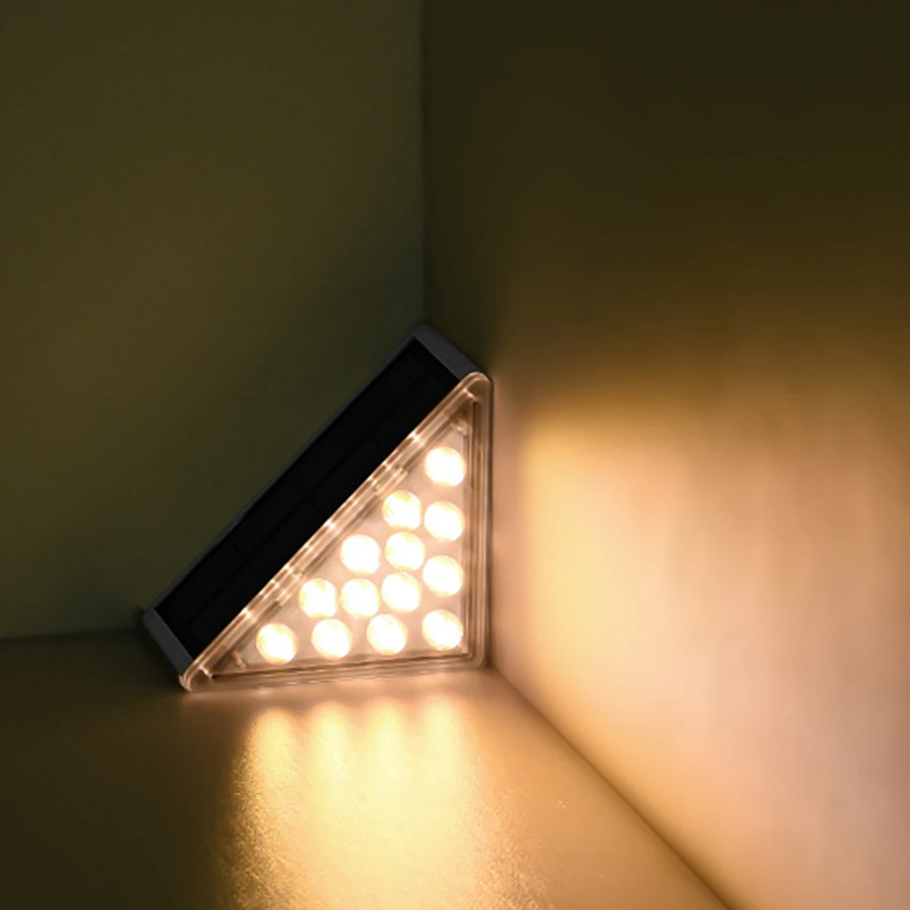 

2 Pack LED Solar Stair Light Waterproof Fence Wall Lamps Garden Passage Courtyard Terrace Guardrail Step Lights Landscape Decor