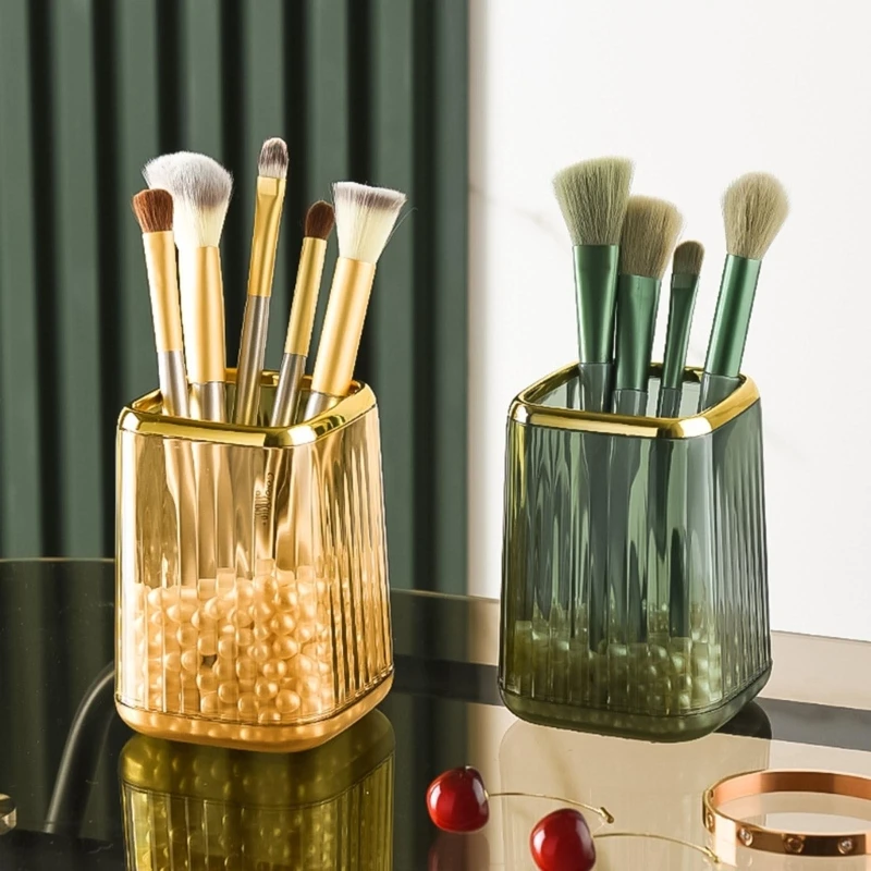 

Make Up Brushes Holders Container Storage Cup with Striped Design for Bathroom