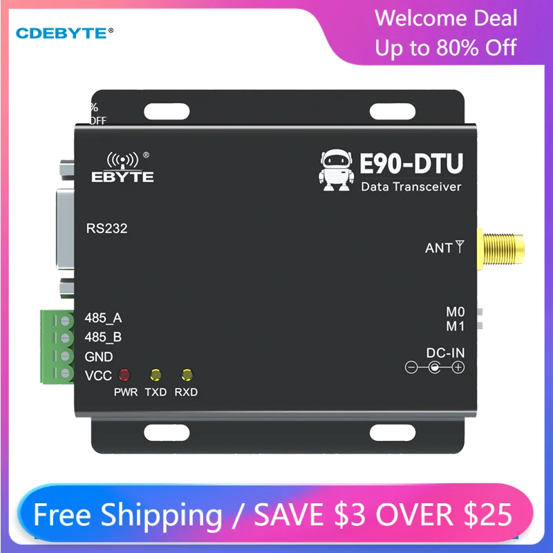 

433MHz Wireless Transceiver LoRa CDEBYTE E90-DTU(433L20)-V8 RS232 RS485 20dBm Long Range PLC Transceiver Receiver Radio Modem